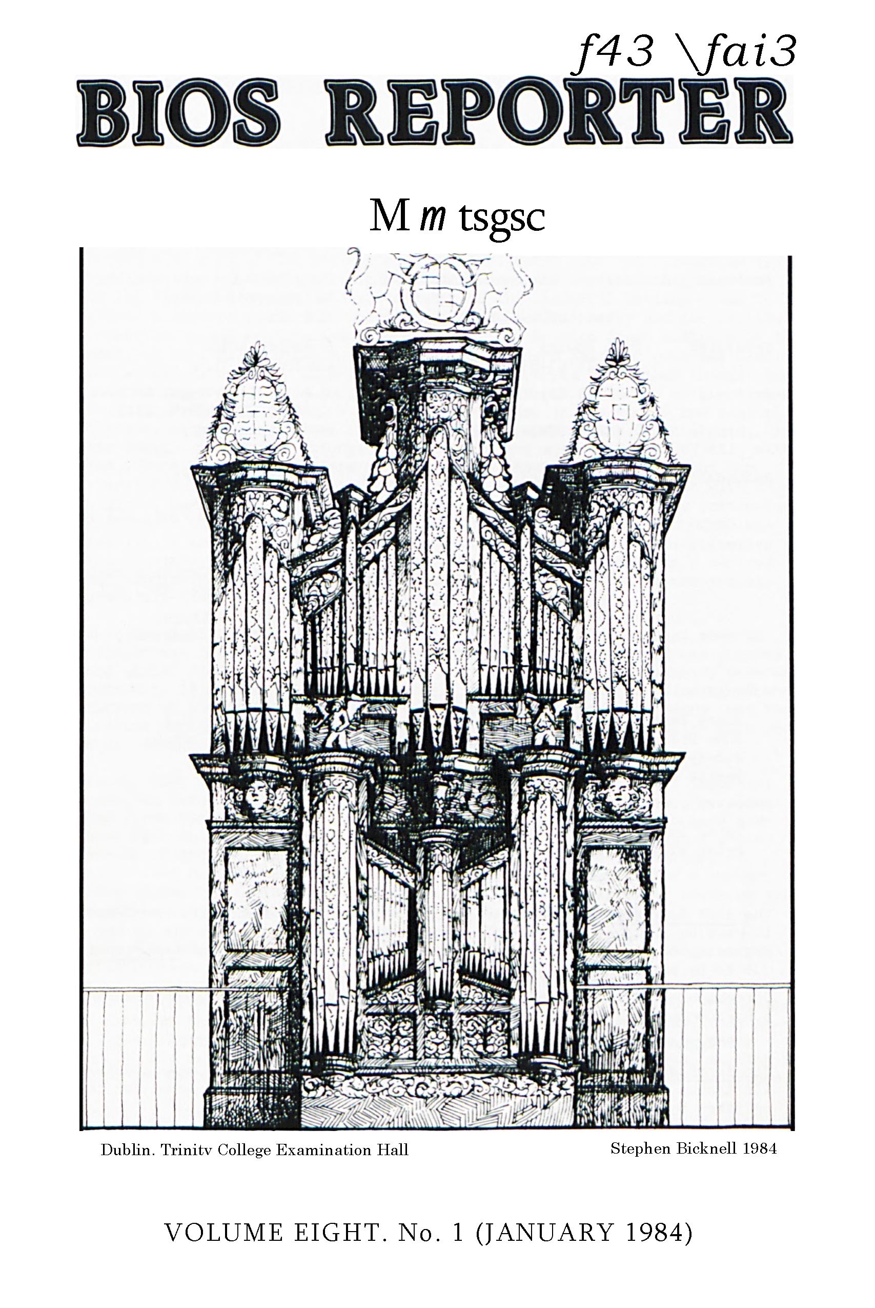 BIOS Reporter – Volume 8, No.1 – January 1984