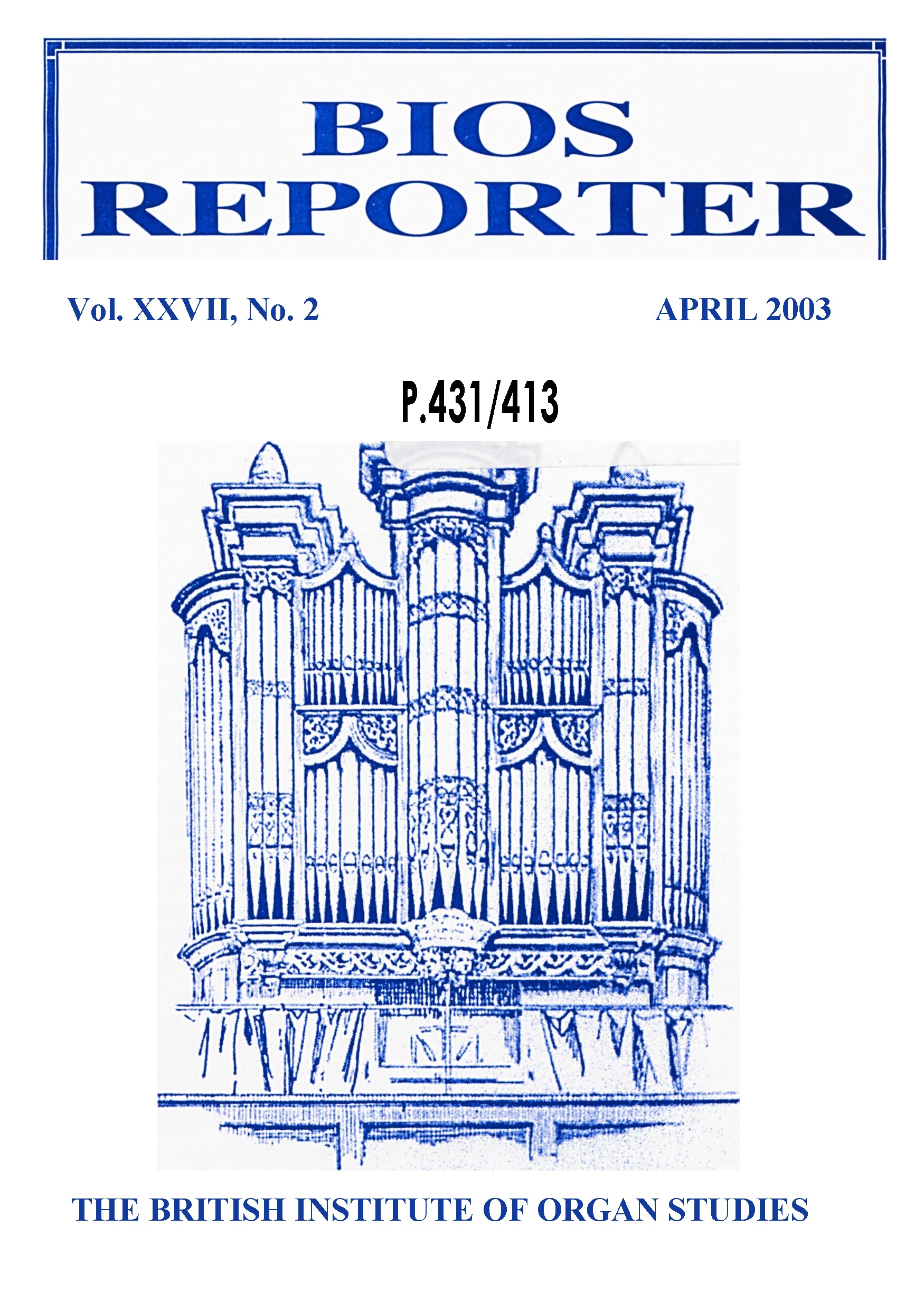 BIOS Reporter – Volume 27, No.2 – April 2003