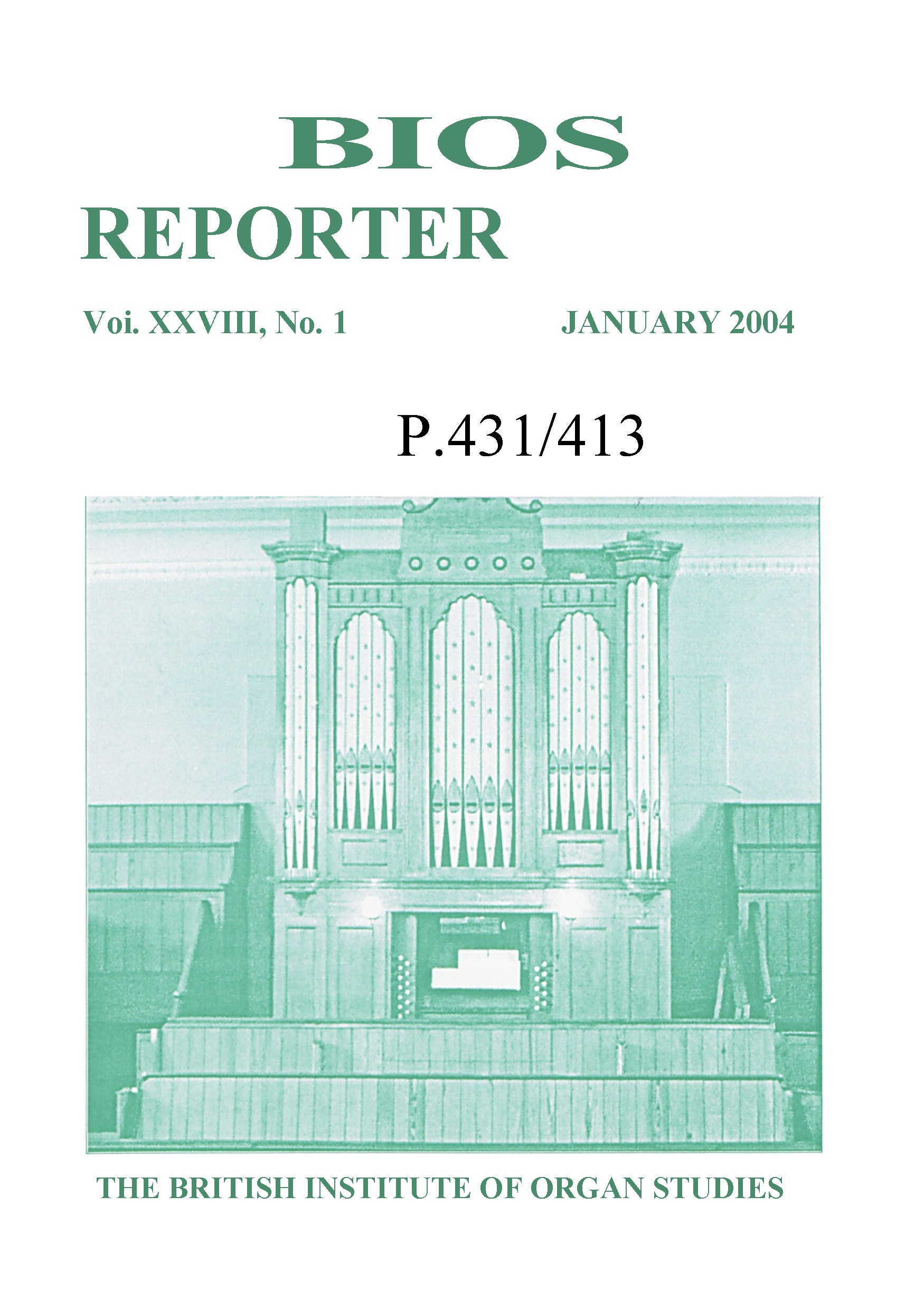 BIOS Reporter – Volume 28, No.1 – January 2004