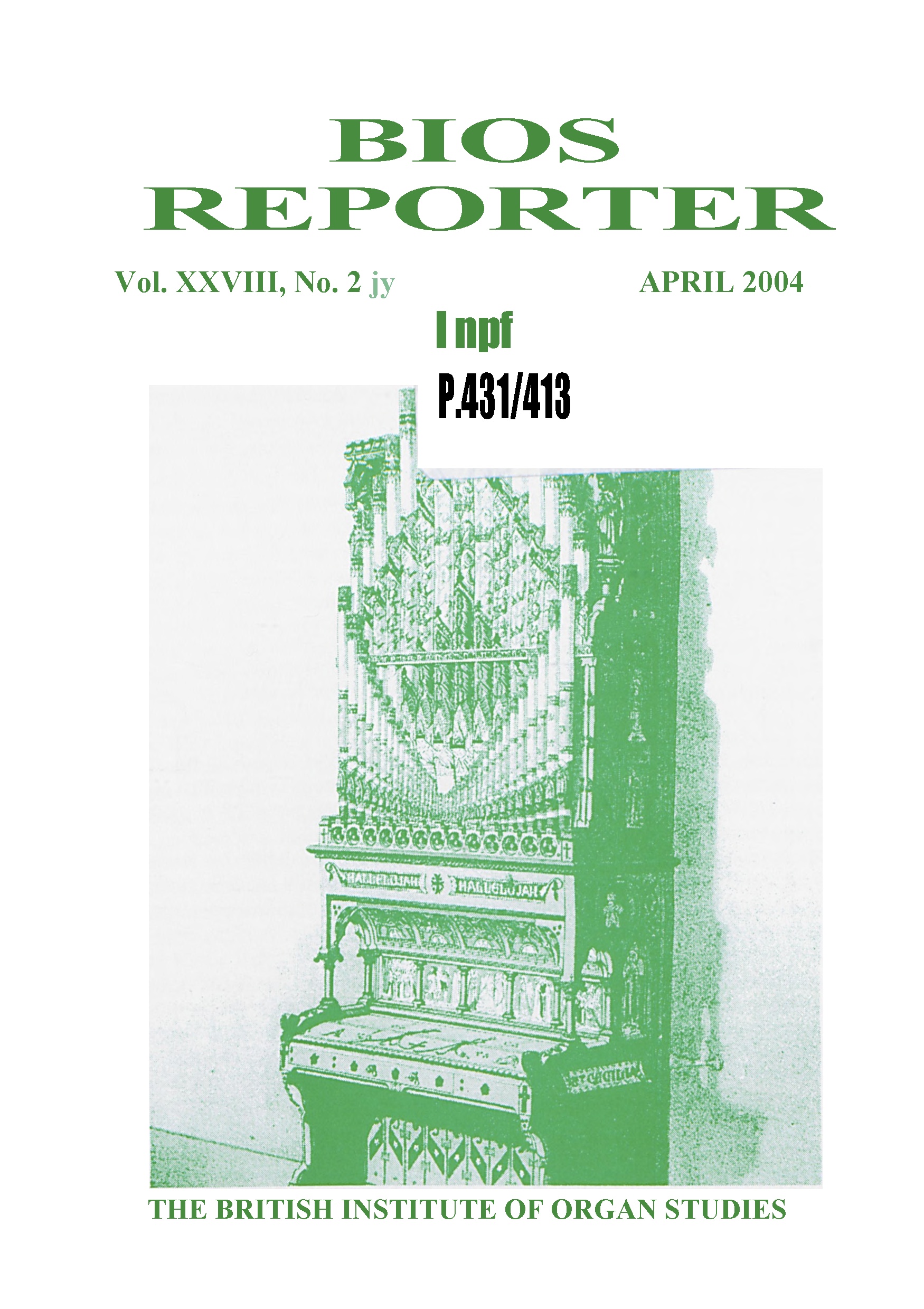 BIOS Reporter – Volume 28, No.2 – April 2004