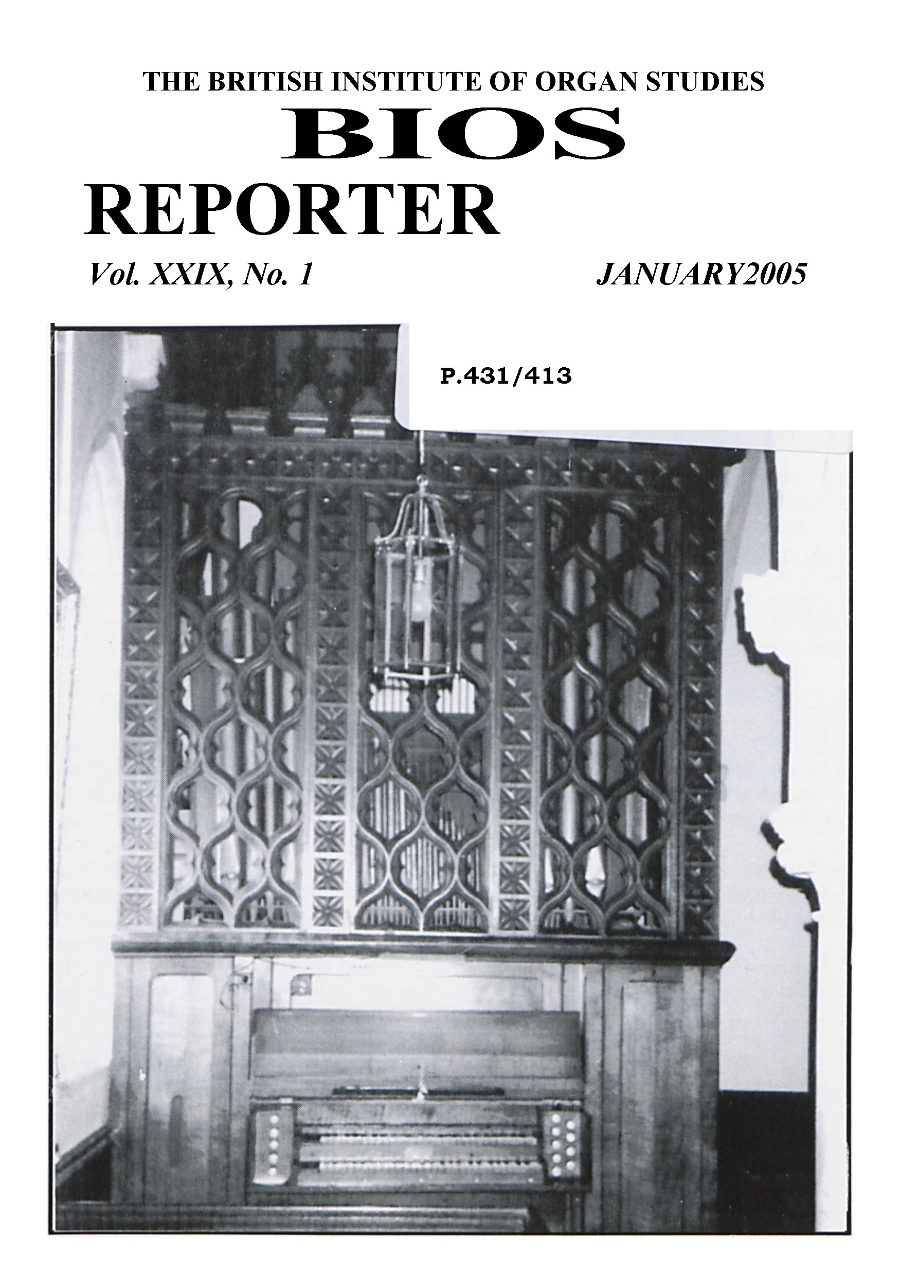 BIOS Reporter – Volume 29, No.1 – January 2005