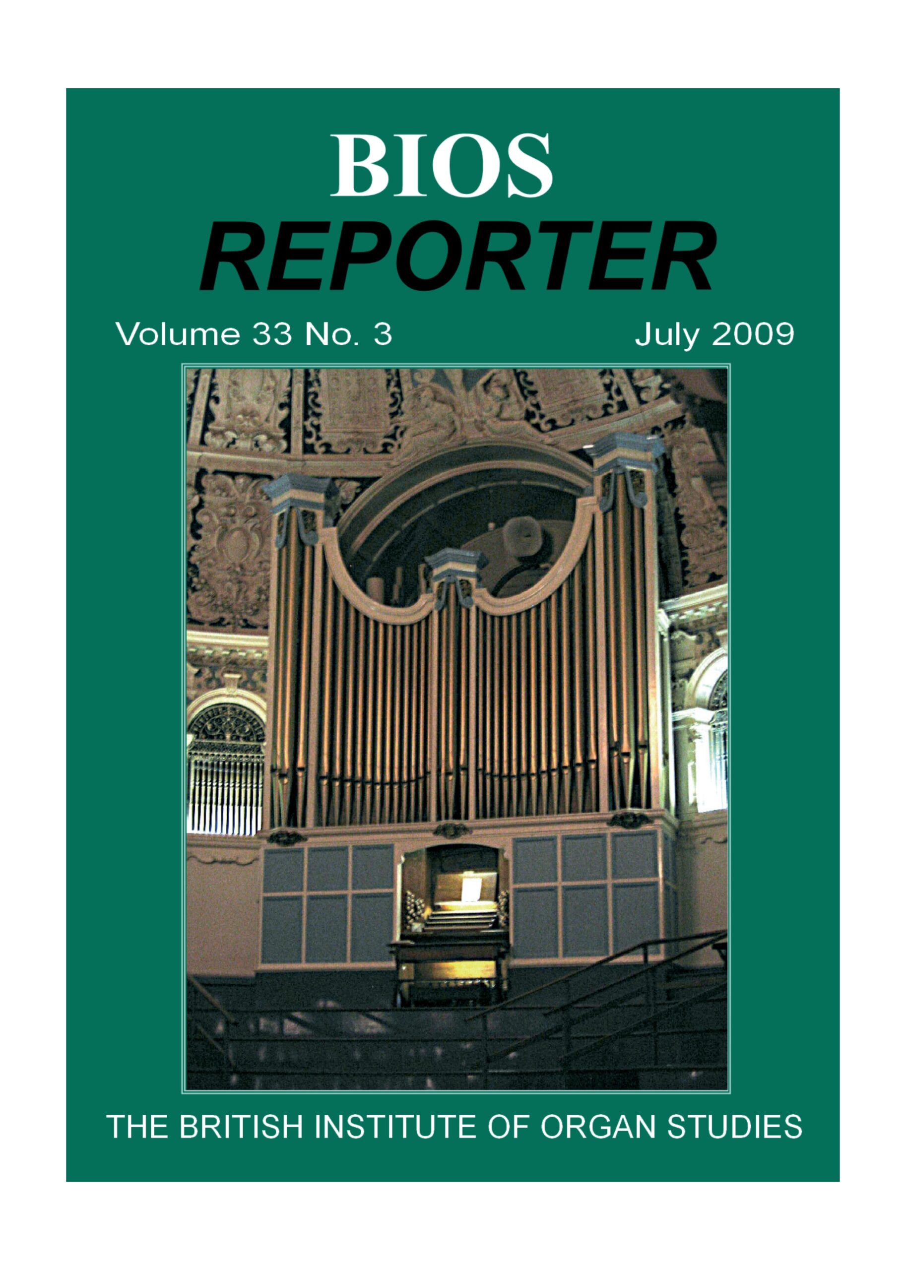 BIOS Reporter – Volume 33, No.3 – July 2009