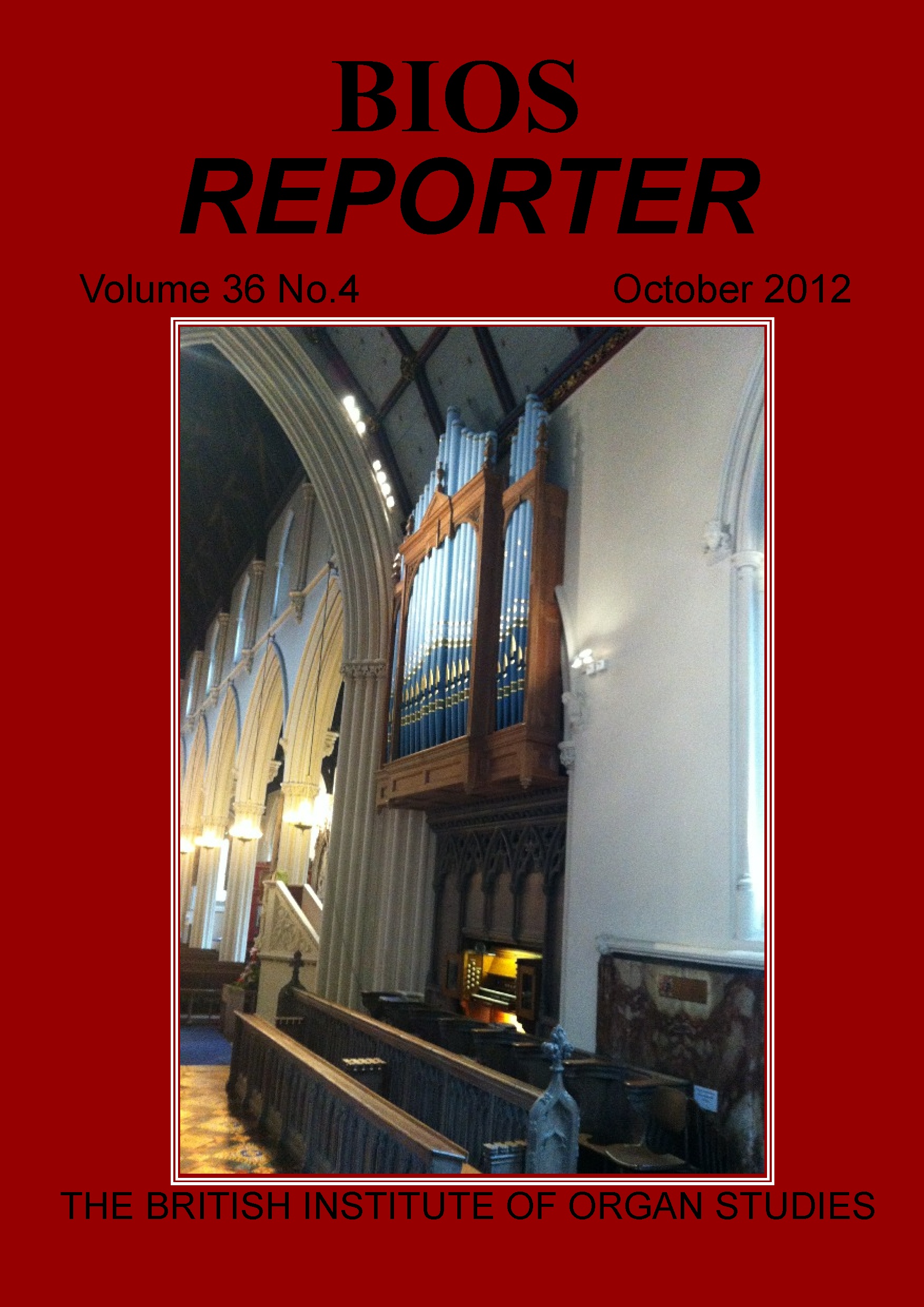 BIOS Reporter – Volume 36, No.4 – October 2012