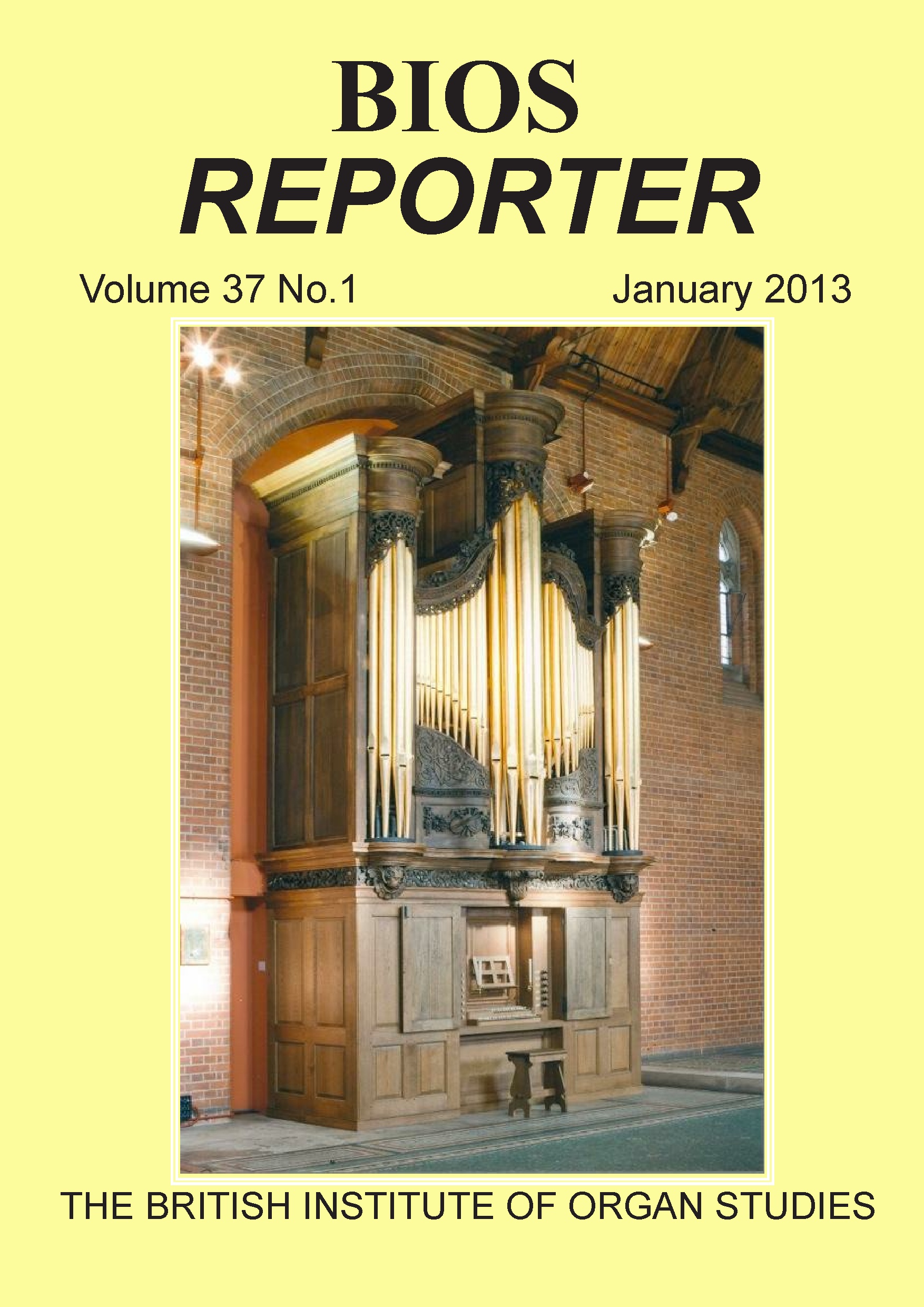 BIOS Reporter – Volume 37, No.1 – January 2013