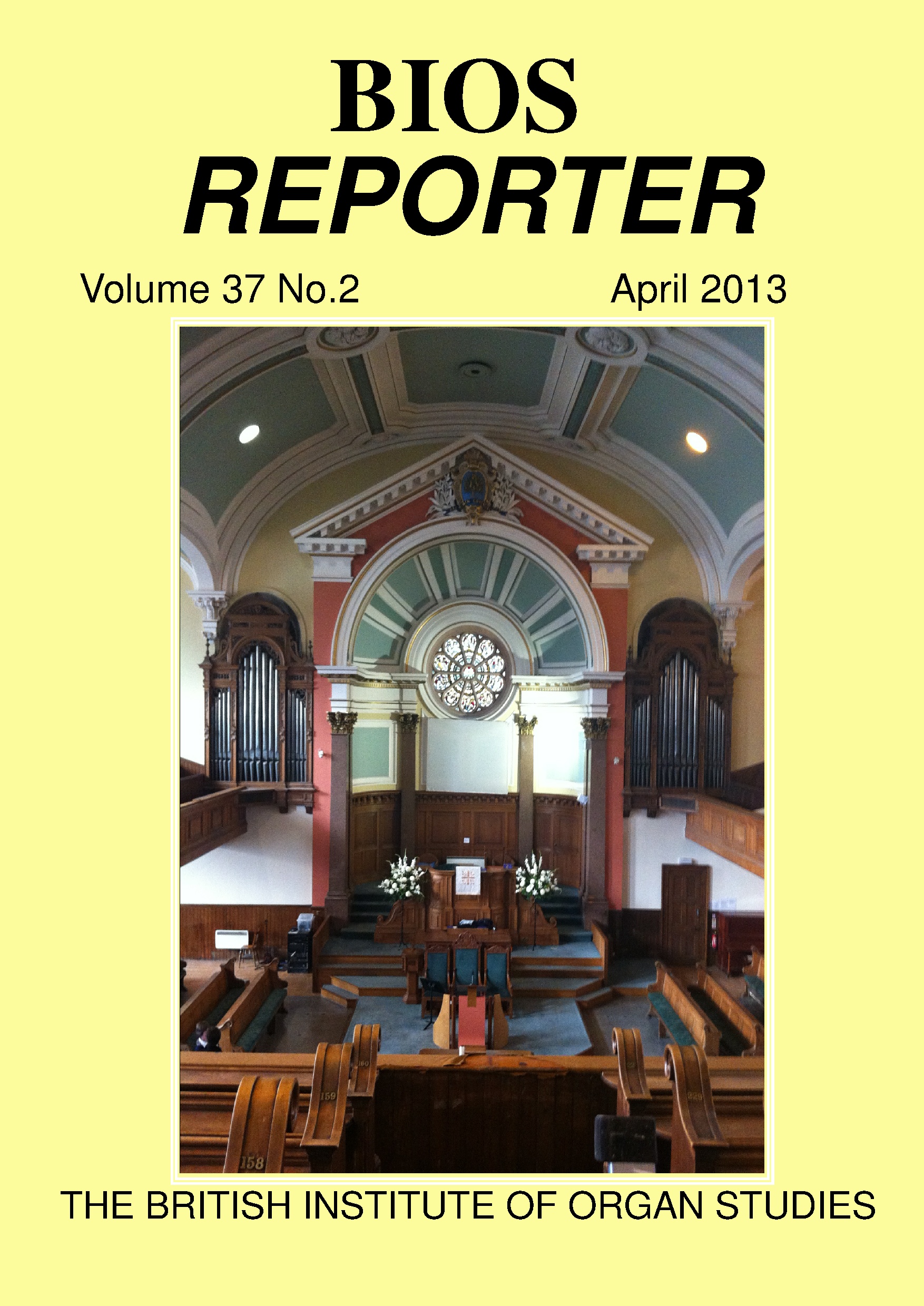 BIOS Reporter – Volume 37, No.2 – April 2013