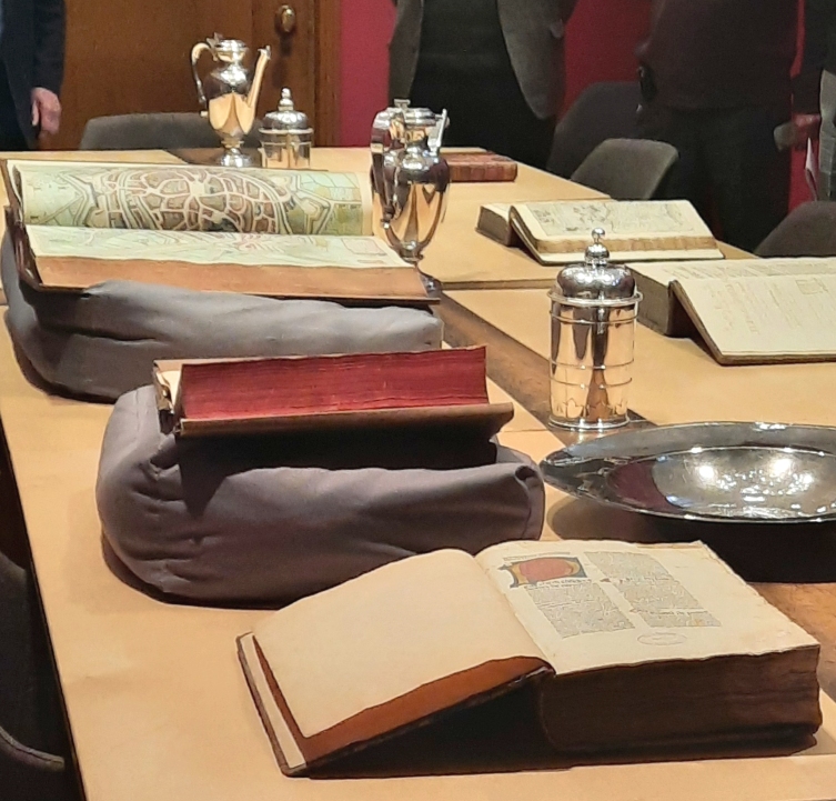 Treasures displayed in the library